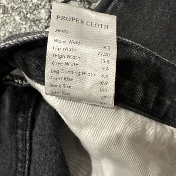 Proper Cloth Jeans Mens 36x35 Black Denim‎ Jeans Great Shape #998 - Picture 11 of 14